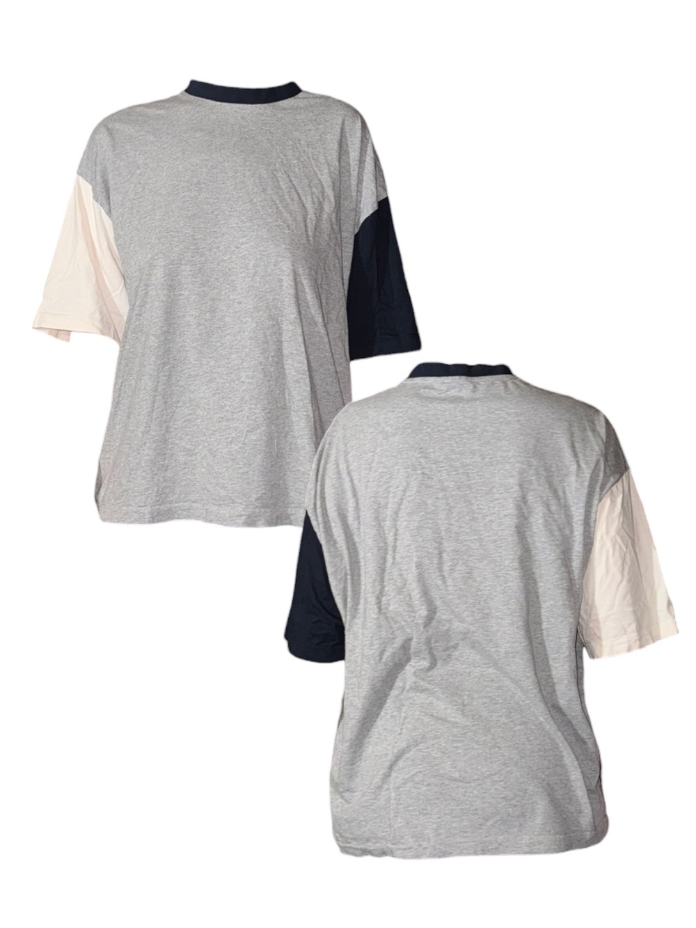 NWOT Colorblock Gray and Navy T-Shirt